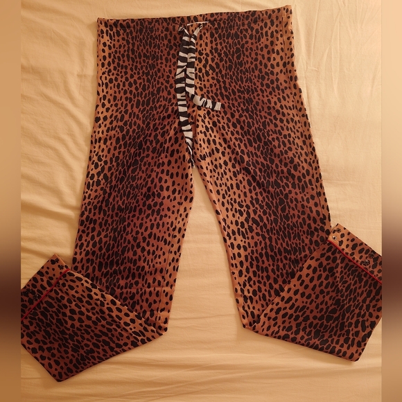 NWT Animal Print GOOD AMERICAN Cropped Pajama Top + Drawstring Pants S / 1 SET - Picture 9 of 16